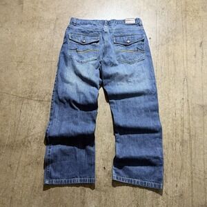 American Classics Jeans Mens 36x30 Blue Relaxed Straight Flap Pockets Zip Fly